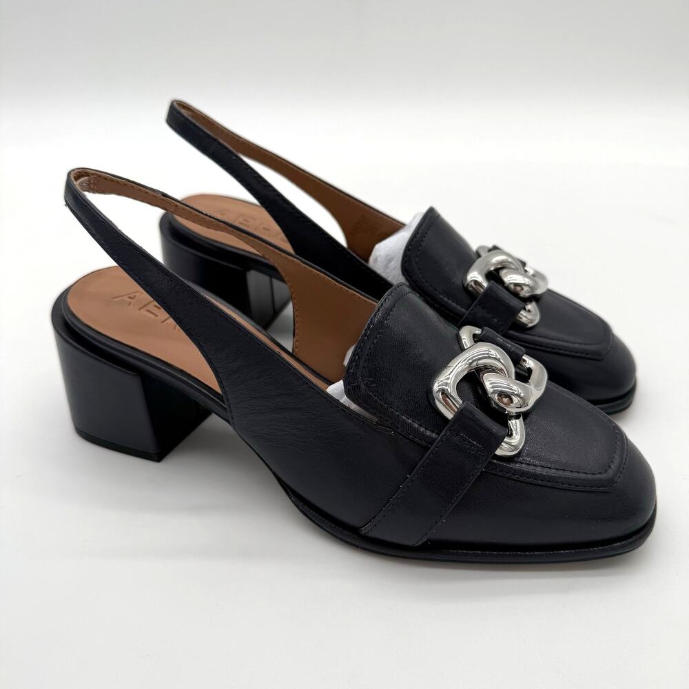 Aerosoles Allure Comfort Elegant Block Heel Slingback Old Money Navy Leather 7